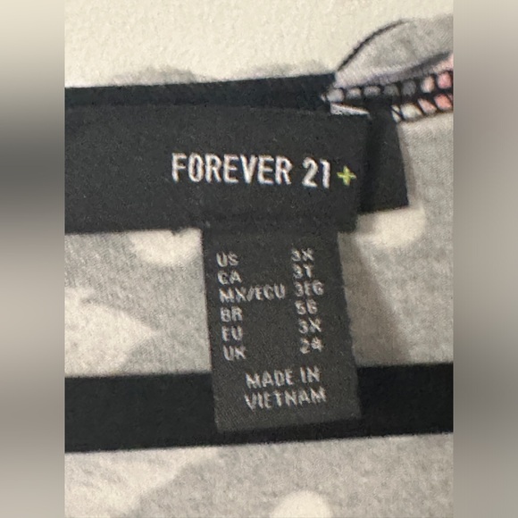 FOREVER 21 PLUS BLACK & PINK FLORAL POLKA DOT PRINTED RUFFLE WRAP DRESS 3X (24) - Picture 8 of 8